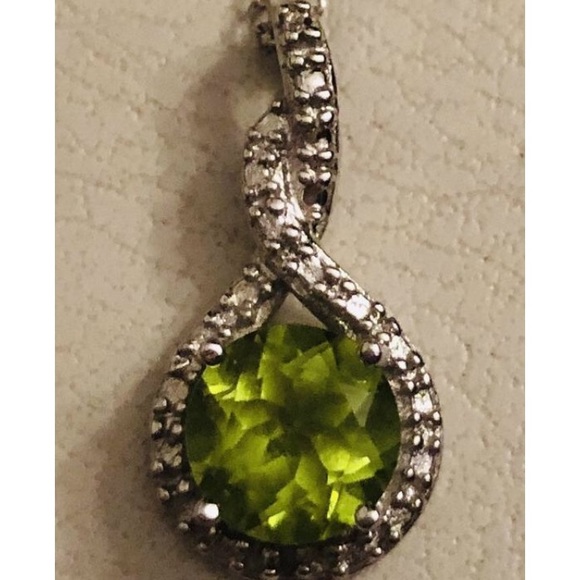 Vtge MARCELLA Peridot 🇮🇹 925 Pendant Necklace - Picture 5 of 8